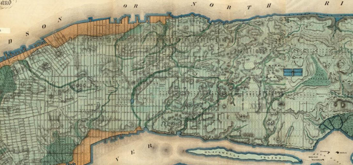 Sanitary & Topographical Map of the City and Island of New York (1864) 
